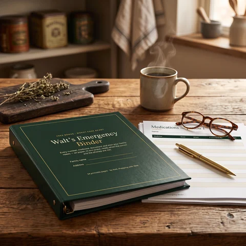Walt's Emergency Binder, the free bonus with all 10 e-books