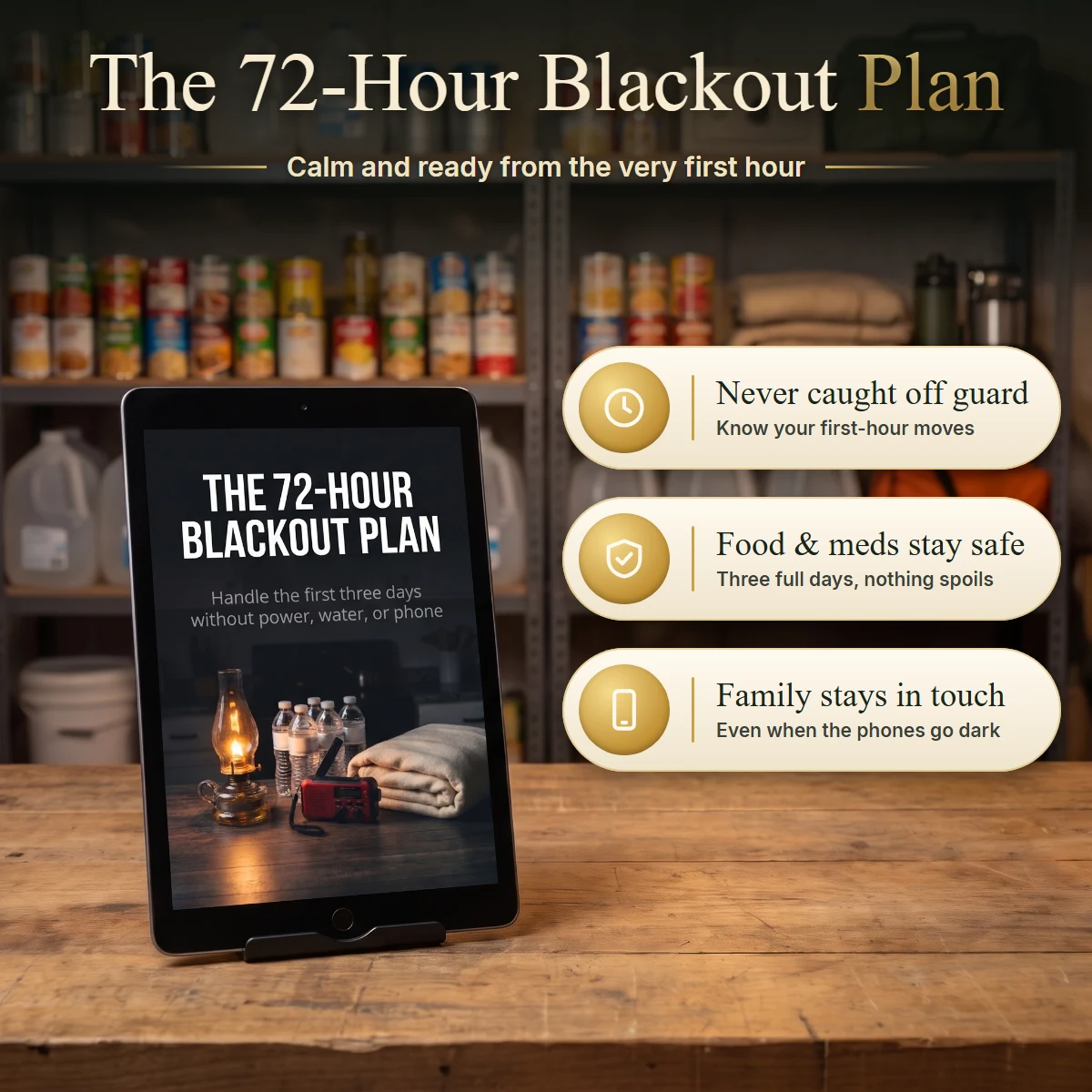 The 72-Hour Blackout Plan on a tablet