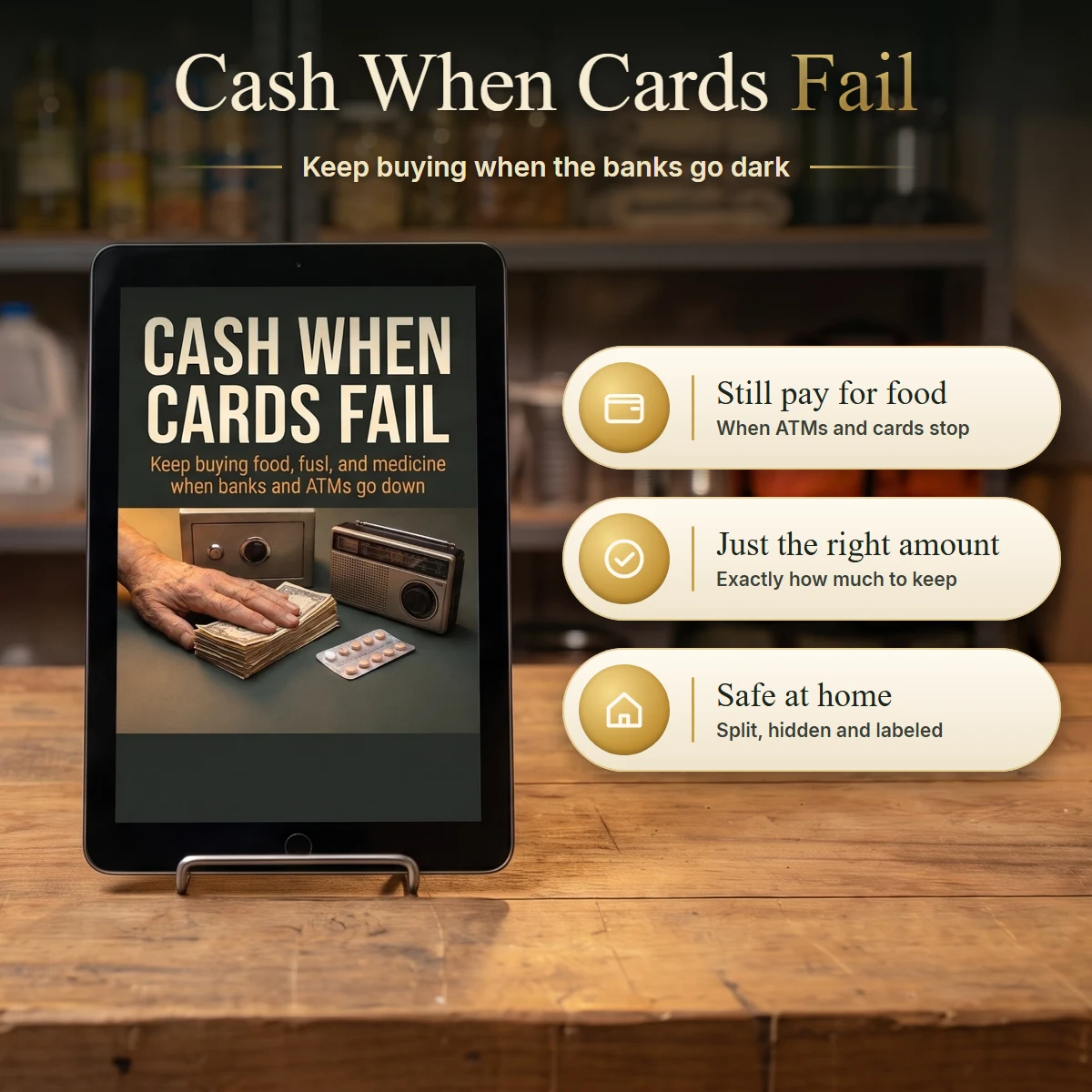 Cash When Cards Fail on a tablet