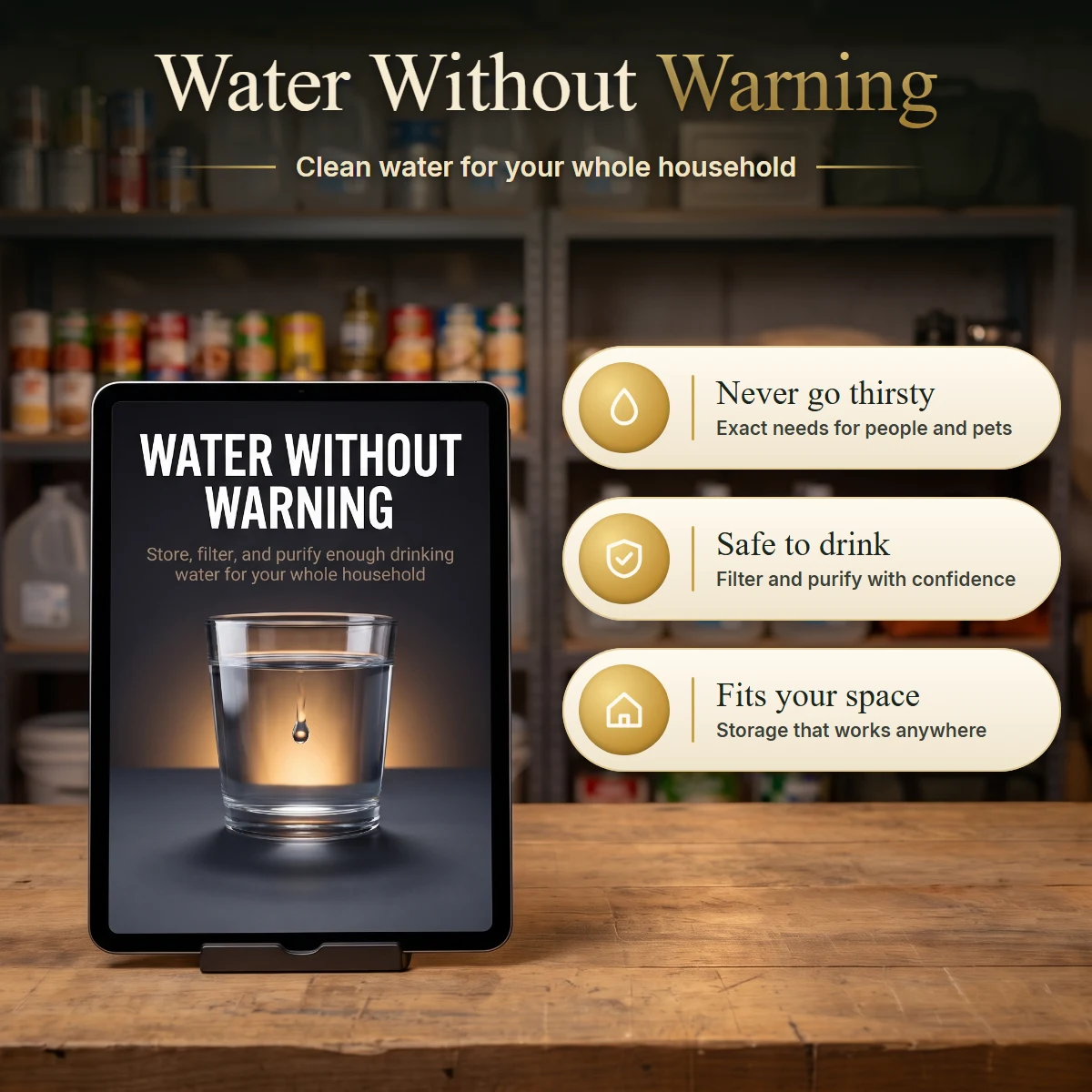 Water Without Warning on a tablet