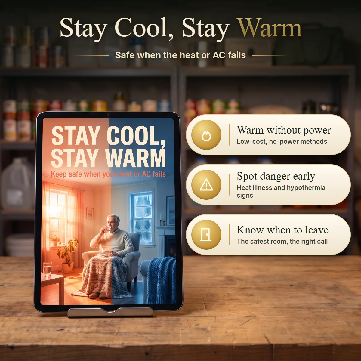 Stay Cool, Stay Warm on a tablet